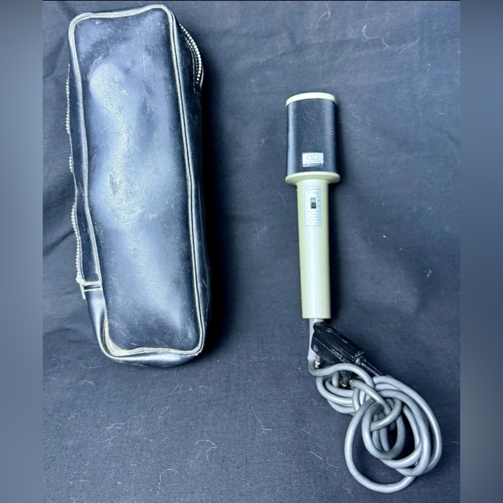 Vintage NOS Sony Single Point Stereo Dynamic Microphone F-99S & Case